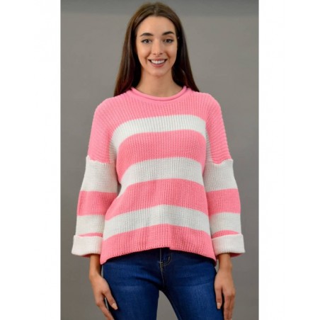 302283-33 MARKIZ ΓΥΝΑΙΚΕΙΑ ΠΛΕΚΤΗ ΜΠΛΟΥΖΑ ΡΙΓΑ ΛΑΙΜΟΚΟΨΗ ΡΟΖ