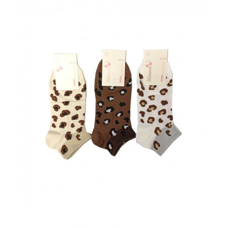 A0749-1DEMEN ΣΕΤ 3 ΤΕΜΑΧΙΑ ΓΥΝΑΙΚΕΙΕΣ ΚΑΛΤΣΕΣ ANIMAL ΒΑΜΒΑΚΕΡΕΣ ONE SIZE (WHITE-ECRU-BROWN)