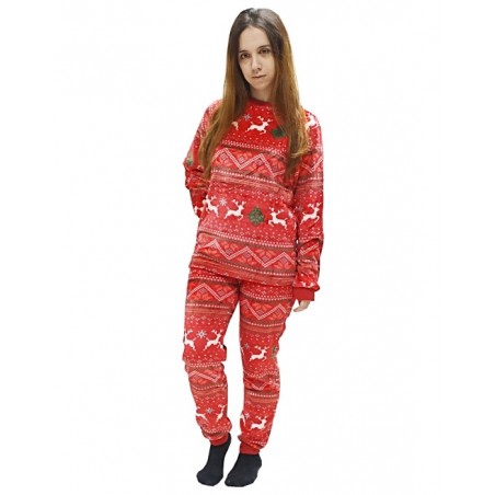 1266 JOIN ΓΥΝΑΙΚΕΙΑ ΒΕΛΟΥΤΕ ΠΥΖΑΜΑ ΧΡΙΣΤΟΥΓΕΝΝΙΑΤΙΚΗ 1266 ΠΟΛΥΕΣΤΕΡΑΣ NORMAL FIT ΚΟΚΚΙΝΟ