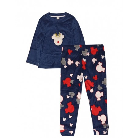 9551-2 JOIN Σετ Πυτζ΄αμα Παιδική Φλίς Με Σχέδιο Τάρανδος Μπλέ