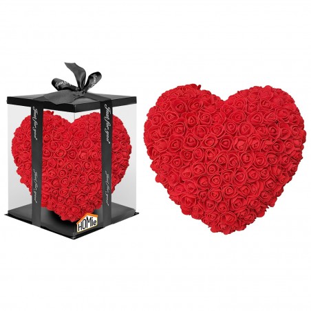22-2963  Καρδιά από Τεχνητά Τριαντάφυλλα σε Κουτί Καρδιά