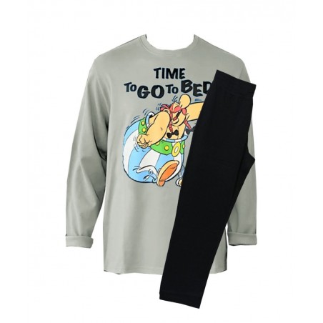 ASTERIX ΑΝΔΡΙΚΗ ΠΥΤΖΑΜΑ ΜΕ ΣΧΕΔΙΟ ASTERIX ΓΚΡΙ/ΜΑΥΡΟ PA2027-16