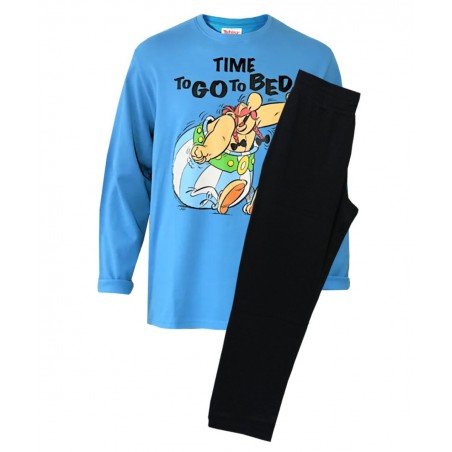 ASTERIX ΑΝΔΡΙΚΗ ΠΥΖΑΜΑ ΜΕ ΣΧΕΔΙΟ ASTERIX ΜΠΛΕ΄ / ΜΑΥ΄ΡΟ PA2027-10