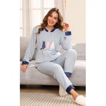 JOIN ΓΥΝΑΙΚΕΙΑ ΦΛΙΣ ΠΥΤΖΑΜΑ CATMAS ΠΟΛΥΕΣΤΕΡ NORMAL FIT ΣΙΕΛ