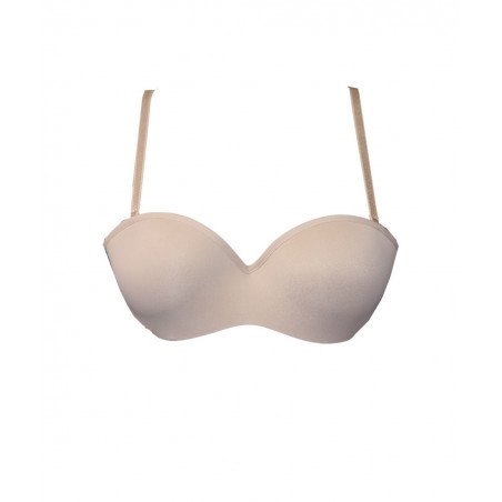 TIZIANA SKIN-37 LOVE AND BRA TIZIANA ΣΟΥΤΙΕΝ ΜΕ ΜΠΑΝΕΛΑ CUP B STRAPLESS ΜΠΕΖ