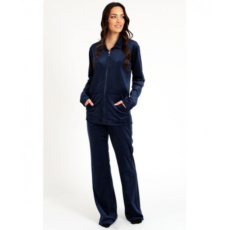 24664-19 LYDIA CREATIONS ΣΕΤ ΓΥΝΑΙΚΕΙΑ ΒΕΛΟΥΤΕ ΖΑΚΕΤΑ ΓΙΑΚΑΣ ΦΟΡΜΑ ΣΚΟΥΡΟ ΜΠΛΕ