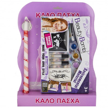 73-2027 Λαμπάδα σετ Tattoo Beauty Bomb 45x33cm