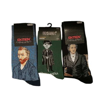 KAL16 EKMEN ΣΕΤ ΑΝΔΡΙΚΕΣ ΒΑΜΒΑΚΕΡΕΣ ΚΑΛΤΣΕΣ ΜΕ ΣΧΕΔΙΑ MULΤICOLOUR