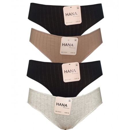 57241-1HANA ΣΕΤ 4 ΓΥΝΑΙΚΕΙΑ ΣΛΙΠ 3/4 ΒΑΜΒΑΚΙ ΜΠΕΖ-ΜΑΥΡΟ-ΛΕΥΚΟ