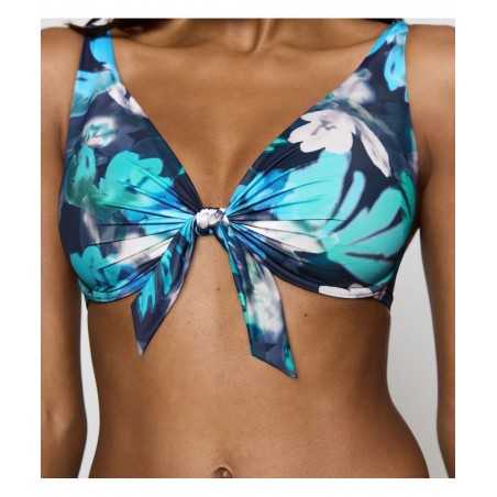 10222300-M025 TRIUMPHΓΥΝΑΙΚΕΙΟ ΜΑΓΙΟ SUMMER FLEUR W NORMAL FIT ΠΟΛΥΑΜΙΔΙΟ ΦΛΟΡΑΛ ΣΚΟΥΡΟ ΤΥΡΚΟΥΑΖ