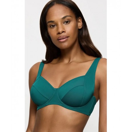 10214534-6723 TRIUMPH ΓΥΝΑΙΚΕΙΟ ΜΑΓΙΟ ΣΟΥΤΙΕΝ SUMMER MIX & MATCH W 01SD ΠΟΛΥΑΜΙΔΙΟ NORMAL-FIT ΜΠΛΕ ΠΡΑΣΙΝΟ