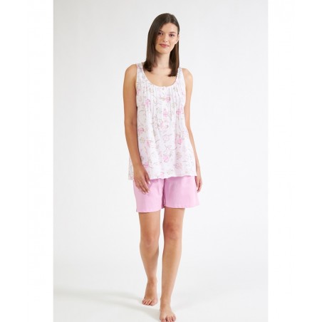 35-108910 HARMONY ΓΥΝΑΙΚΕΙΟ ΚΑΛΟΚΑΙΡΙΝΟ ΣΕΤ ΠΥΖΑΜΑΣ ΒΑΜΒΑΚΕΡΟ NORMAL FIT ΡΟΖ