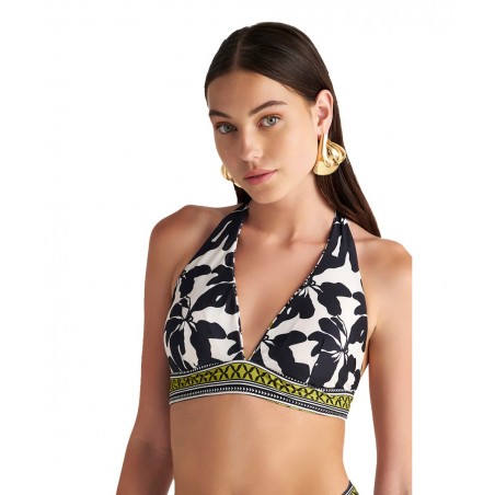 25366123D-02 BLU4U BEACHWEAR DOUBLE FACE ΓΥΝΑΙΚΕΙΟ ΜΑΓΙΟ ΤΟΠ ΤΡΙΓΩΝΑΚΙ ΠΟΛΥΕΣΤΕΡΑΣ NORMAL FIT ΜΑΥΡΟ