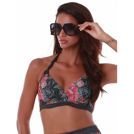 25066015D-02 BLUEPOINT ''SECRET GARDEN'' ΓΥΝΑΙΚΕΙΟ ΜΑΓΙΟ ΤΟΠ ΠΟΛΥΕΣΤΕΡΑΣ NORMAL FIT ΜΑΥΡΟ