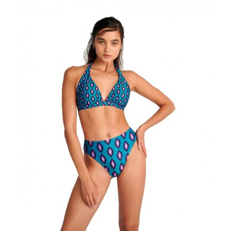 25366250D-21 BLU4U BEACHWEAR ΓΥΝΑΙΚΕΙΟ ΜΑΓΙΟ ΤΟΠ ΠΟΛΥΕΣΤΕΡΑΣ NORMAL FIT ΣΚΟΥΡΟ ΠΡΑΣΙΝΟ