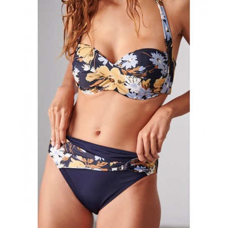 22366051D-04 BLU4U ΓΥΝΑΙΚΕΙΟ BIKINI TOP STRAPLESS NORMAL FIT ΠΟΛΥΑΜΙΔΙΟ "FLEUR" ΣΚΟΥΡΟ ΜΠΛΕ