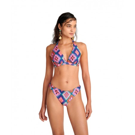 25365359-10 BLU4U ΓΥΝΑΙΚΕΙΟ ΜΠΙΚΙΝΙ ΣΛΙΠ 'DIAMOND FRAME' HIPSTER NORMAL FIT ΠΟΛΥΕΣΤΕΡΑΣ ΡΟΖ