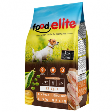 FOOD ELITE LOW GRAIN (32 PROTEIN 15 FAT) ΞΗΡΑ ΤΡΟΦΗ ΓΙΑ ΕΝΗΛΙΚΟΥΣ ΣΚΥΛΟΥΣ ΜΕ ΨΑΡΙ & ΚΟΤΟΠΟΥΛΟ 12KG
