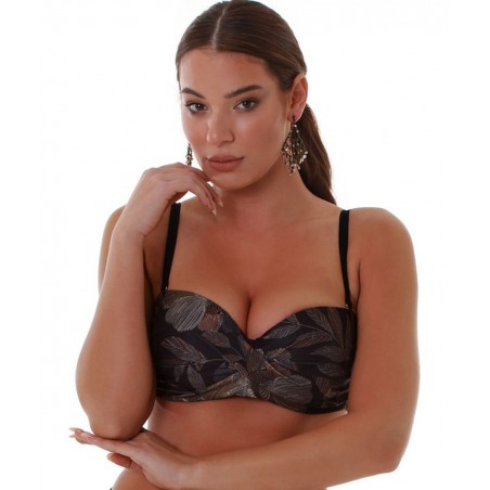 24066121D-02 BLUEPOINT ''SIMPLE CHIC'' ΓΥΝΑΙΚΕΙΟ ΜΑΓΙΟ ΣΟΥΤΙΕΝ ΣΤΡΑΠΛΕΣ CUP D ΠΟΛΥΕΣΤΕΡΑΣ NORMAL-FIT ΜΑΥΡΟ