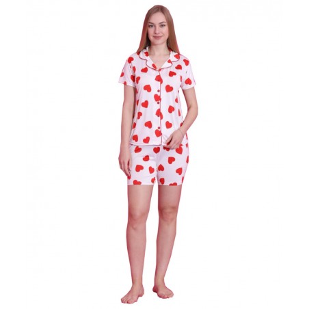 1701 MISS LALE ΓΥΝΑΙΚΕΙΑ ΚΑΛΟΚΑΙΡΙΝΗ ΠΥΤΖΑΜΑ ΚΟΥΜΠΙΑ ΚΑΡΔΙΕΣ ΒΑΜΒΑΚΙ ΛΕΥΚΟ