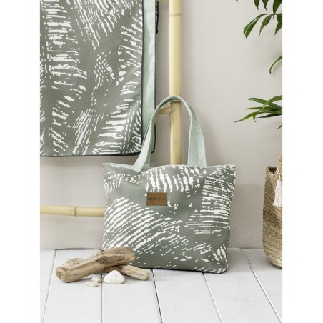 Nima Home Τσάντα Θαλάσσης Bali Breeze Microfiber 37x54 Πράσινη με Ρίγες