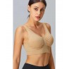 JOIN Γυναικείο Αθλητικό Σουτιέν Normal Size Φαρδιά Ράντα Μπέζ