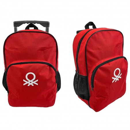 Τσάντα Τρόλευ Benetton Κόκκινη 41x28x12cm