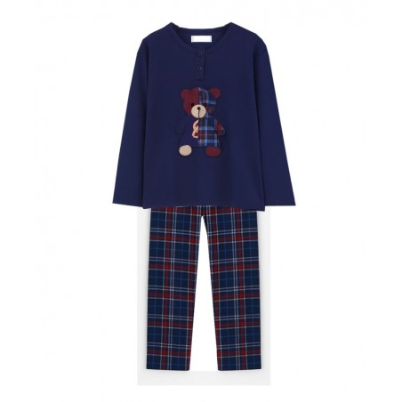 COOL Παιδική΄ Πυτζάμα με Αρκουδακια με Κουμπακια Μπλέ