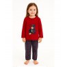 COOL Παιδική Πυτζάμα με Αρκουδακια με Κουμπακια Κόκκινη