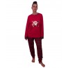 COOL Χριστουγεννιάτικη Γυναικεία Πυτζάμα Καρο Santa Με Κουμπακια Κοκινο
