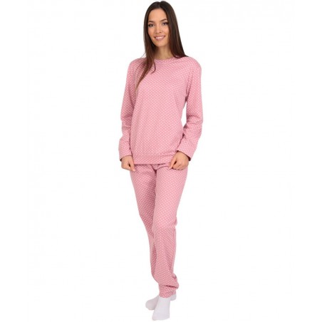 25522 LYDIA CREATIONS ΓΥΝΑΙΚΕΙΟ ΣΕΤ ΠΥΖΑΜΑΣ NORMAL FIT BΑΜΒΑΚΕΡΟ/ΠΟΛΥΕΣΤΕΡΑΣ ΡΟΖ