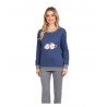 LYDIA CREATION Γυναικεία Πυζάμα Βαμβακερή Normal Fit 25619-2 Μπλε
