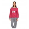 LYDIA CREATION Γυναικεία Πυζάμα Βαμβακερή Normal Fit 25619-1 Κόκκινο