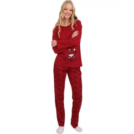 LYDIA CREATIONS ΓΥΝΑΙΚΕΙΟ ΣΕΤ ΠΥΖΑΜΑΣ NORMAL FIT BΑΜΒΑΚΕΡΟ/ΠΟΛΥΕΣΤΕΡΑΣ 25550 MΠΟΡΝΤΟ