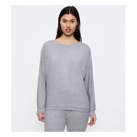 10225063-M033 TRIUMPH Cozy Comfort Top X Γυναικείο Πλεκτό Τοπ Loungewear Βισκόζη Normal Fit Γκρι Μελανζέ