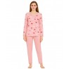 FUANNA Σετ Γυναικεία Χειμωνιάτικη Πυζάμα Hearts Ροζ
