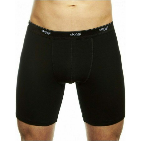 10018381-0004 SLOGGI Ανδρικά Μπόξερ Basic Long Βαμβακερό Normal Fit Μαύρο