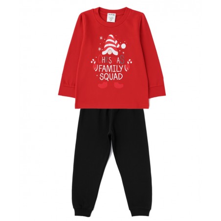 JOIN Παιδική Χριστουγεννιάτικη πυτζάμα Gnome Βαμβάκι BB4 Κόκκινο