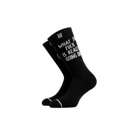 BEEUNUSUAL Unisex Κάλτσες WTF Care Βαμβάκι Μαύρο