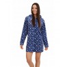 LYDIA CREATIONS Γυναικεία Χειμερινή Ρόμπα Normal Fit Πο΄λυεστέρας 25580-1 Μπλέ