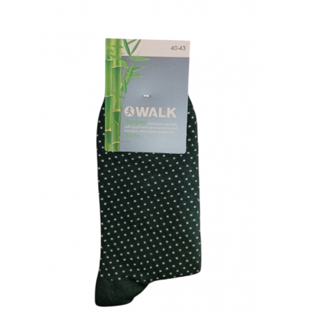 WALK Ανδρικη Καλτσα Bamboo Σκουρο πρασινο με σχεδιο