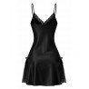 JOIN Γυναικείο Σατέν Νυχτικό Ραντάκι με Δαντέλα Πολυέστερ Μαύρο