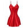 JOIN Γυναικείο Σατέν Νυχτικό Ραντάκι με Δαντέλα Πολυέστερ Κόκκινο
