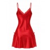 JOIN Γυναικείο Σατέν Νυχτικό Ραντάκι με Δαντέλα Πολυέστερ Κόκκινο