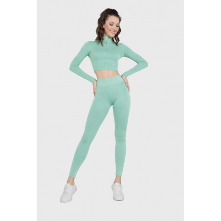 HW44036-34 ΓΥΝΑΙΚΕΙΟ ΣΕΤ ΡΙΠ CROPPED TOP - LEGGINGS ΒΕΡΑΜΑΝ
