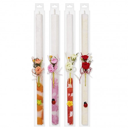 Λαμπάδα Τετράγωνη Άνθη 40cm