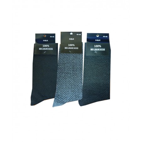 JOIN ΣΕΤ 3 Ανδρικές Κάλτσες Βαμβακερές HX1098-6 Ανθρακί-Μπλέ-Γκρί