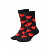 CARNAVAL Unisex Κάλτσες RED HEARTS SMILE Βαμβάκι ΜΑΥΡΟ