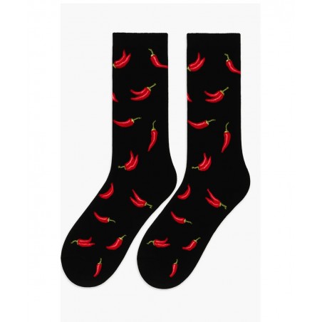 CARNAVAL UNISEX Κάλτσες Σχέδια Chilli Peppers Βαμβάκι Mαύρο
