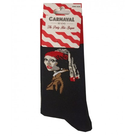 CARNAVAL UNISEX Κάλτσες Σχέδια Girl In Earing Βαμβάκι Μαύρο